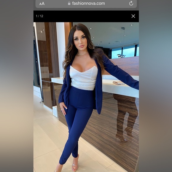 Fashion Nova Navy Suite Set - Picture 6 of 7